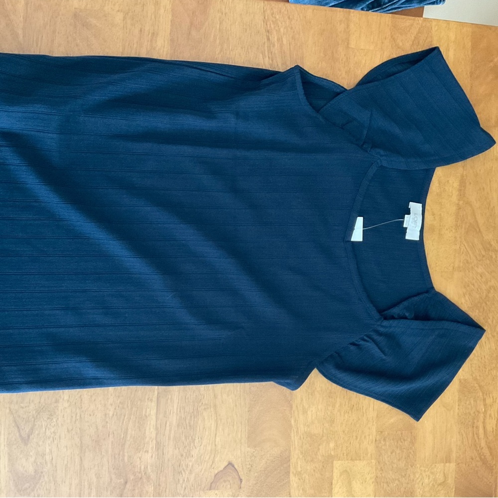Loft Outlet NWT Summer shirt Size Large Navy